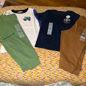 Garanimals Baby Boys Size 18 months New NWT Short Long Sleeve Shirt Jogger Pants